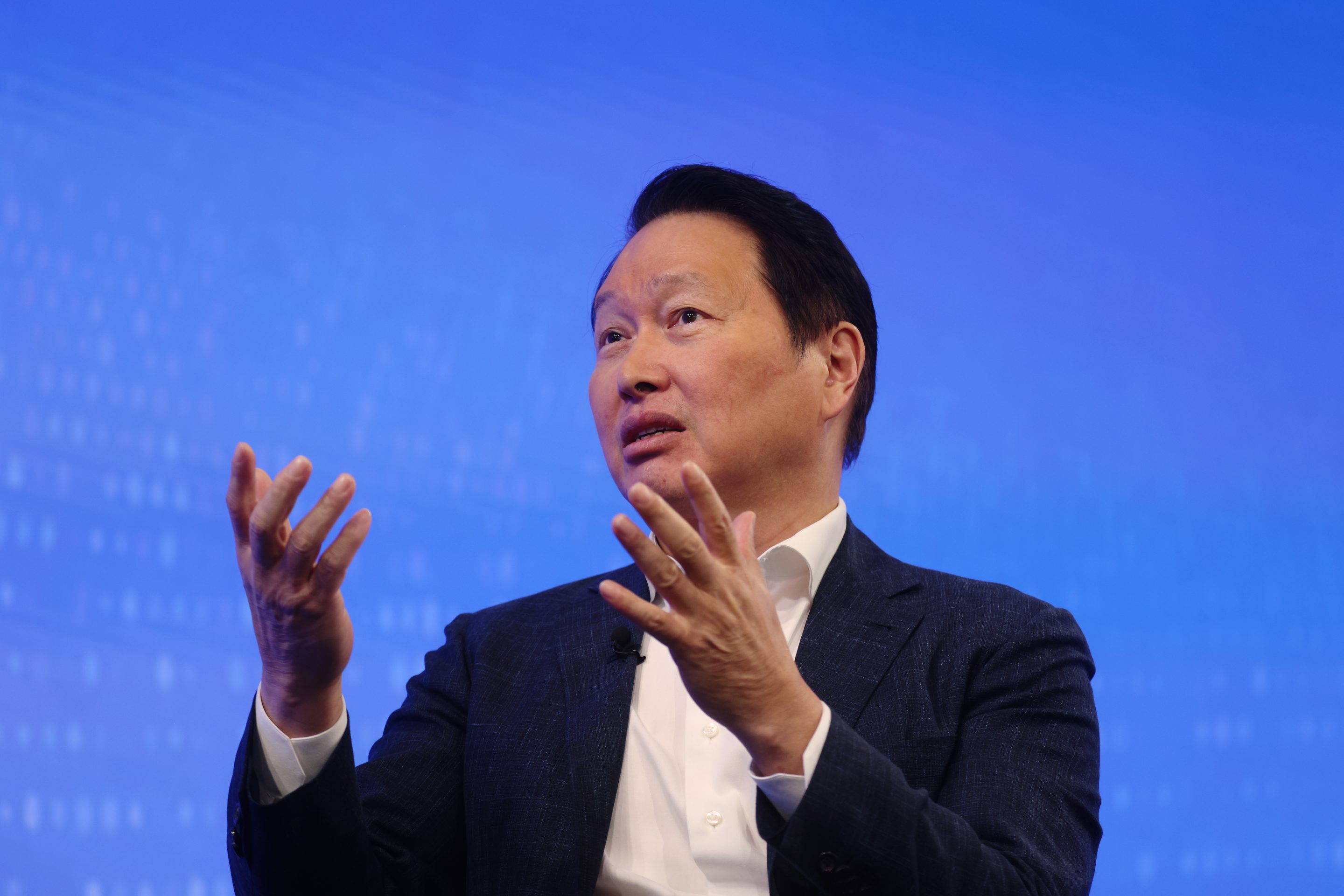 Chey Tae-won, chairman of SK Group, during the company's initial public offering (IPO) at the Nasdaq MarketSite in New York, on Friday, July 10, 2026. 