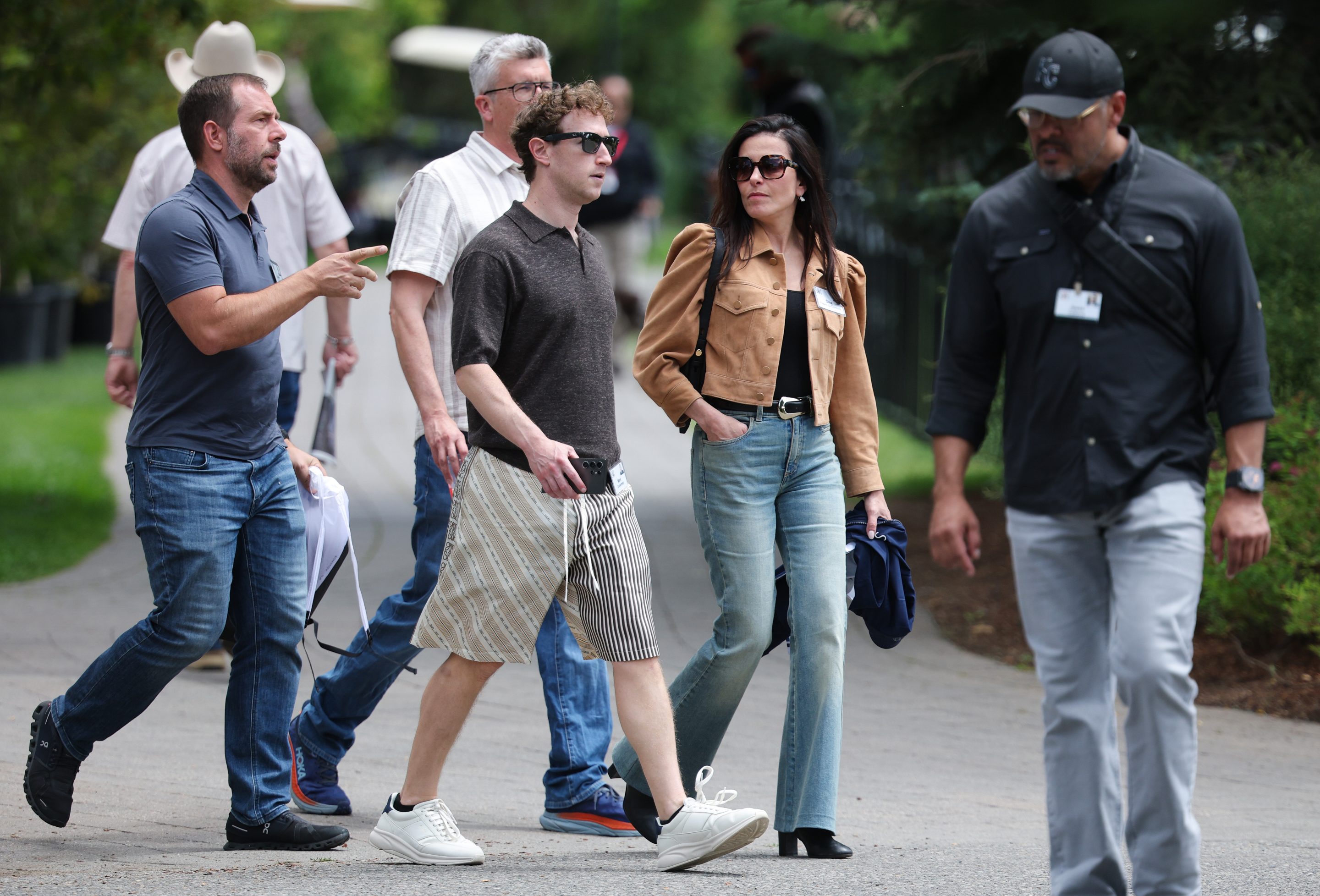 Meta CEO Mark Zuckerberg and entourage.