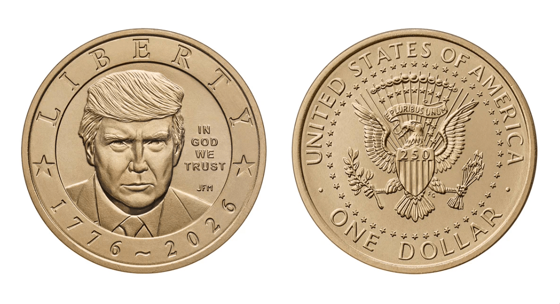 New 250th anniversary coin depicting Trump.