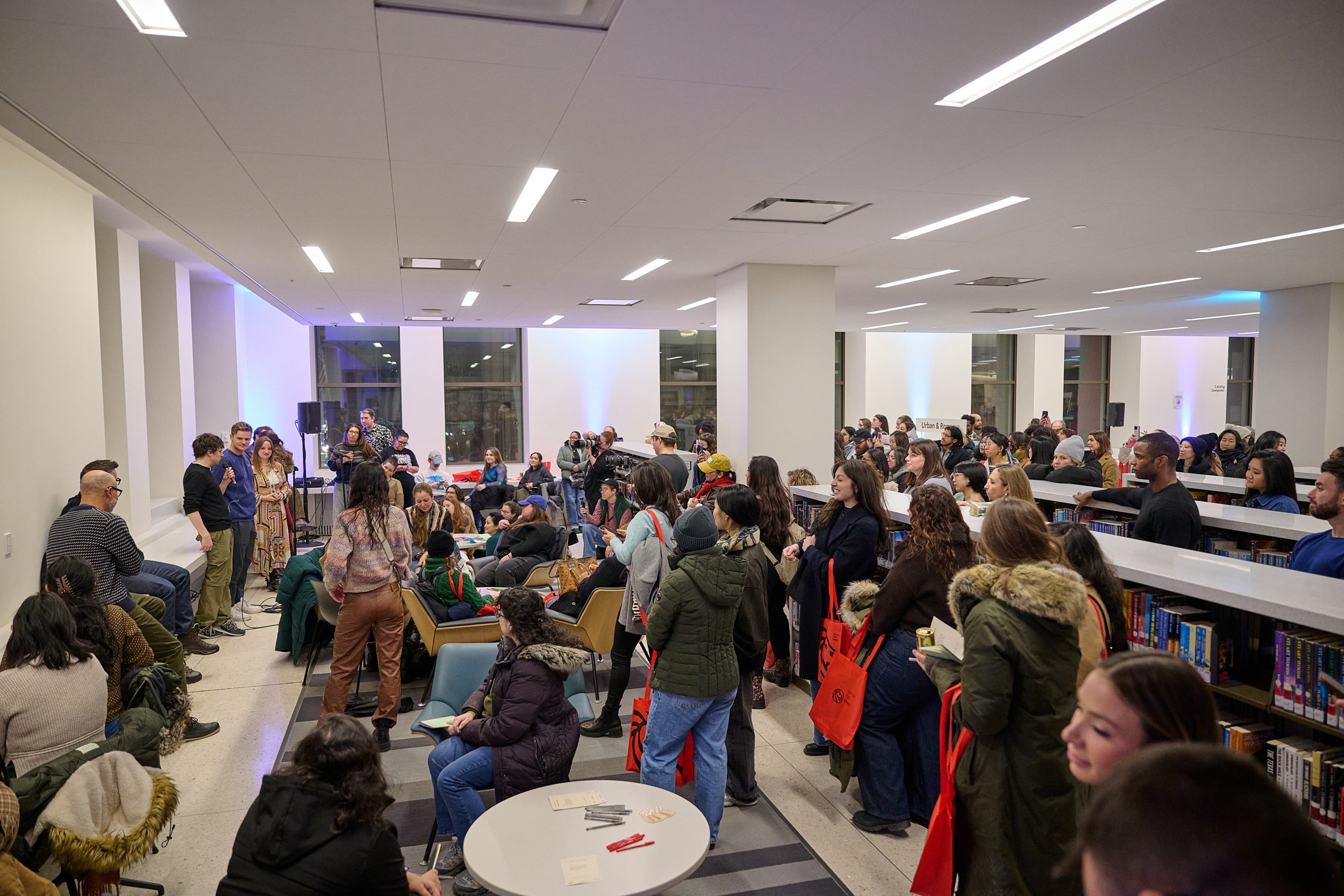 Attendees gather at the New York Public Library's Winter Reading Festival hosted with Reading Rhythms.