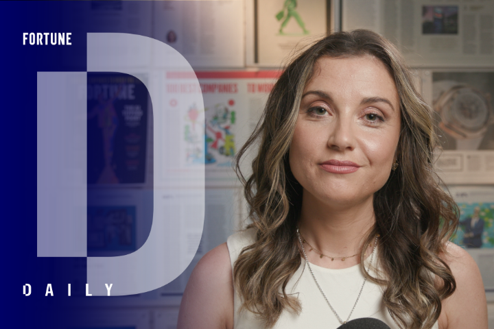 Fortune Daily video show graphic showing host Ellie Austin
