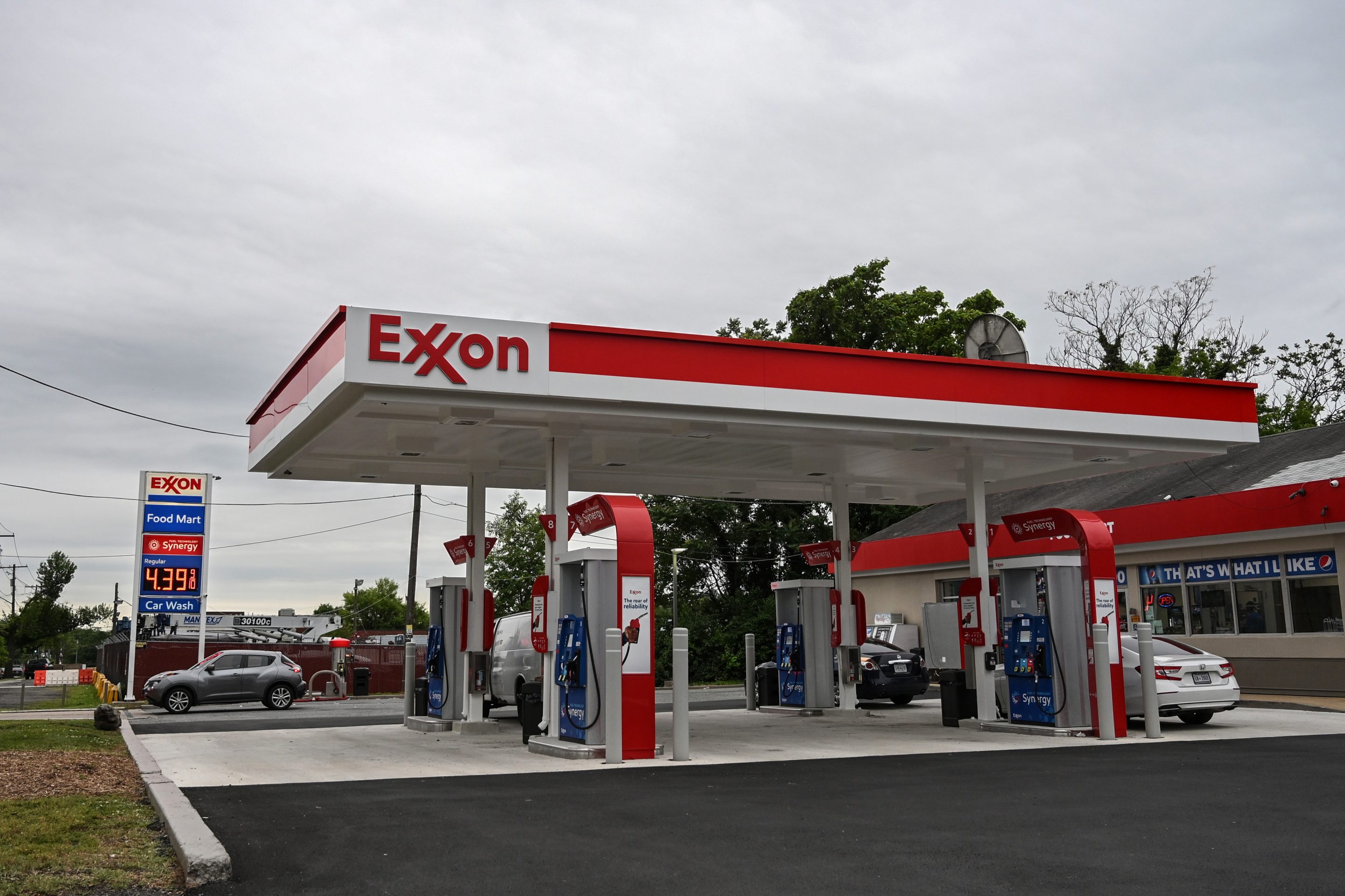 An Exxon gas station in Washington, DC, US, on Thursday, May 21, 2026.