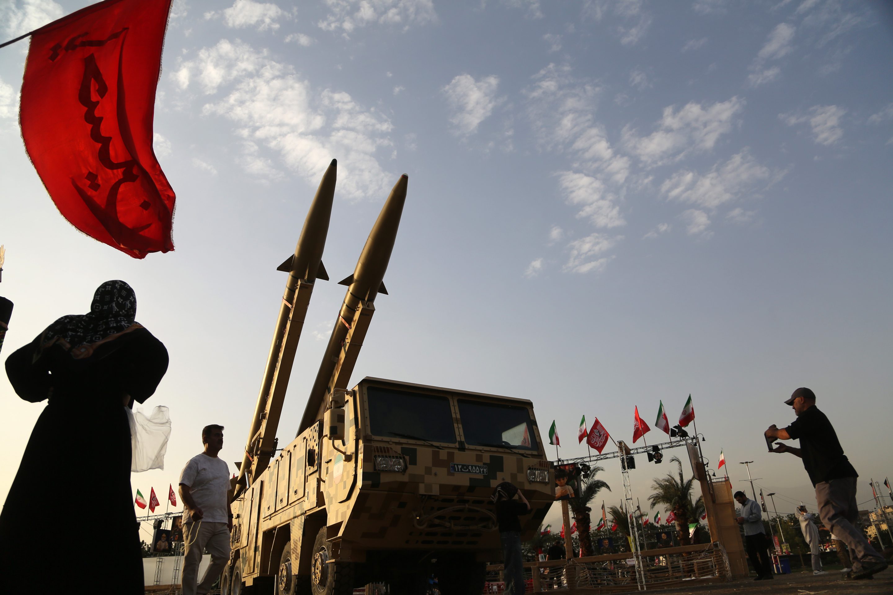 lfaghar and Qadr missiles displayed at Azadi Square in Tehran, Iran on July 24, 2026.